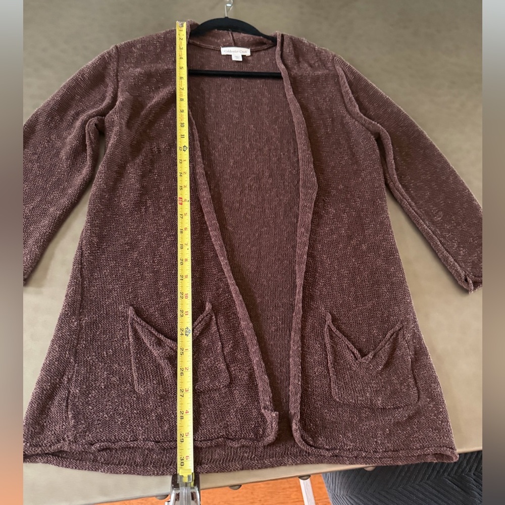 Coldwater Creek Light Brown Open-Front Women’s Cardigan Sweater, Size Medium - Picture 5 of 6